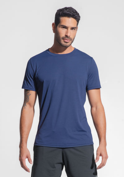 Camiseta Fitness Masculina Mescla Dlk Azul Marinho