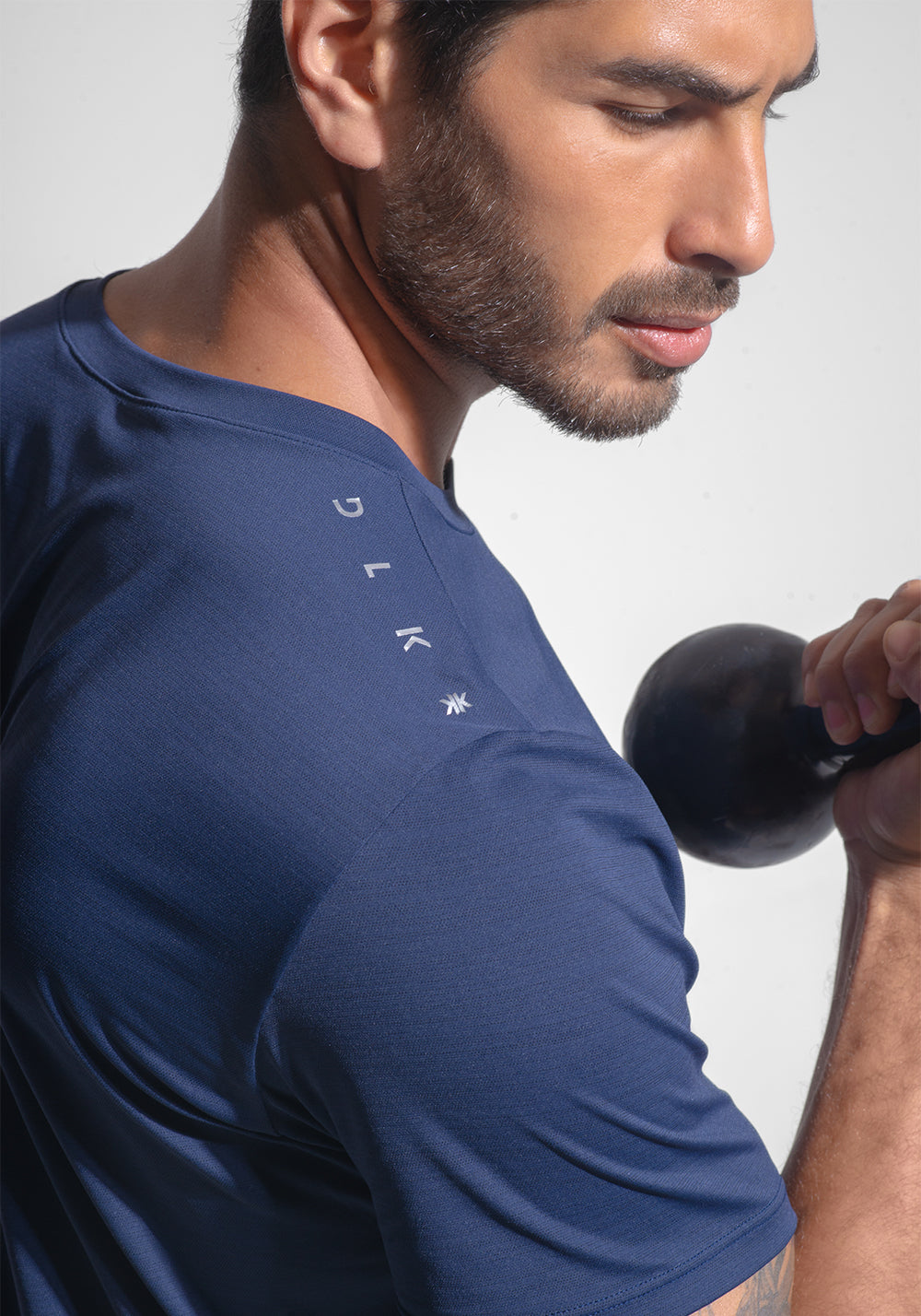 Camiseta Fitness Masculina Mescla Dlk Azul Marinho