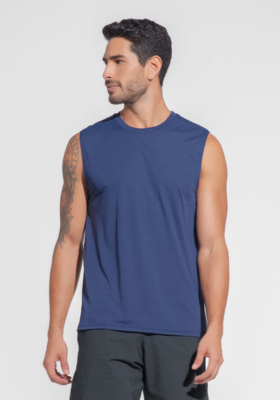 Regata Fitness Masculina Mescla Dlk Azul Marinho