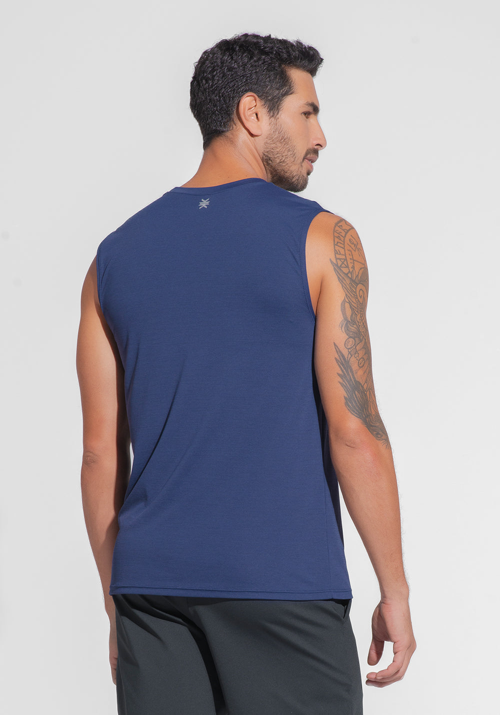 Regata Fitness Masculina Mescla Dlk Azul Marinho