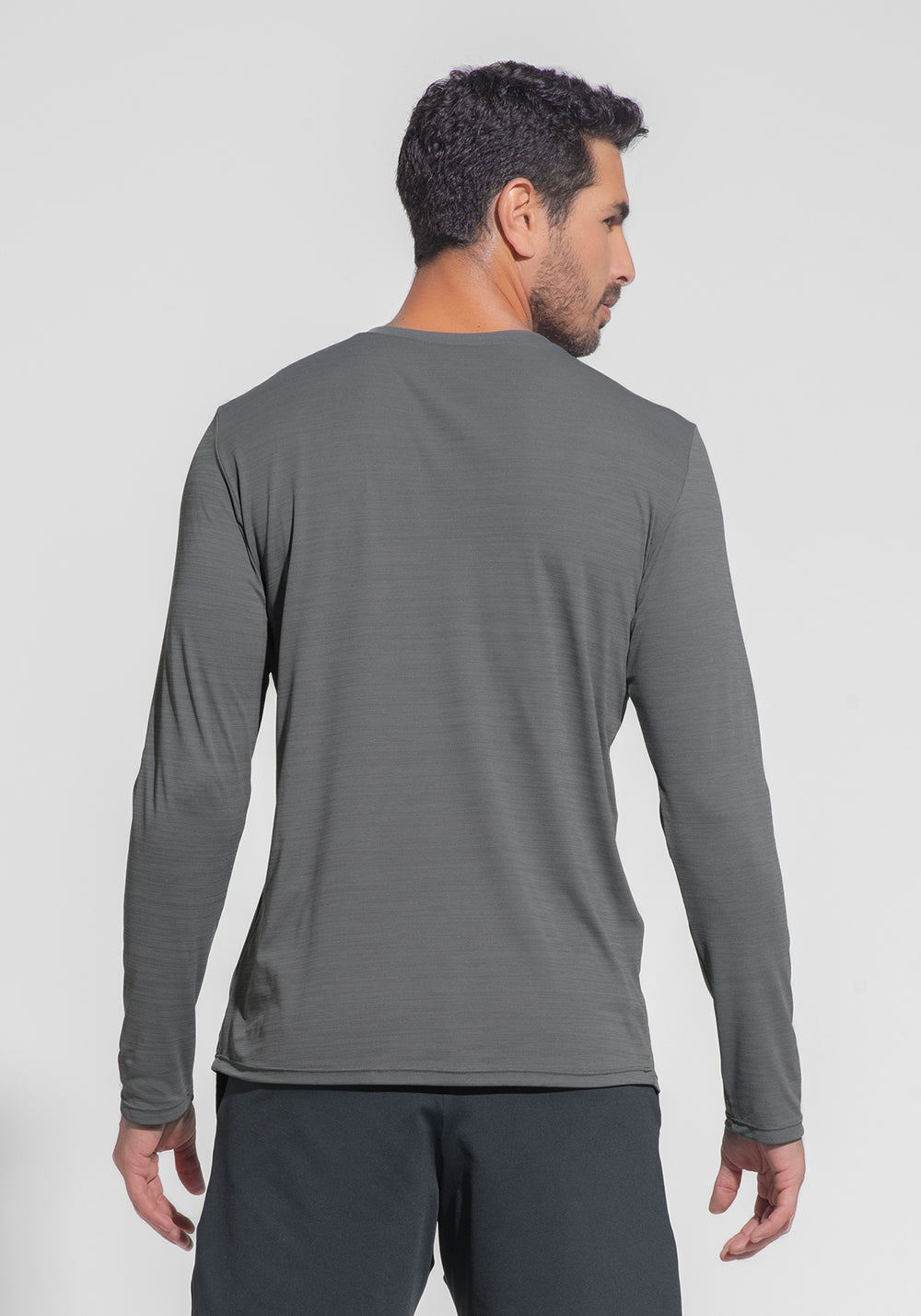 Camiseta Fitness Masculina Manga Longa Mescla Dlk Grafite