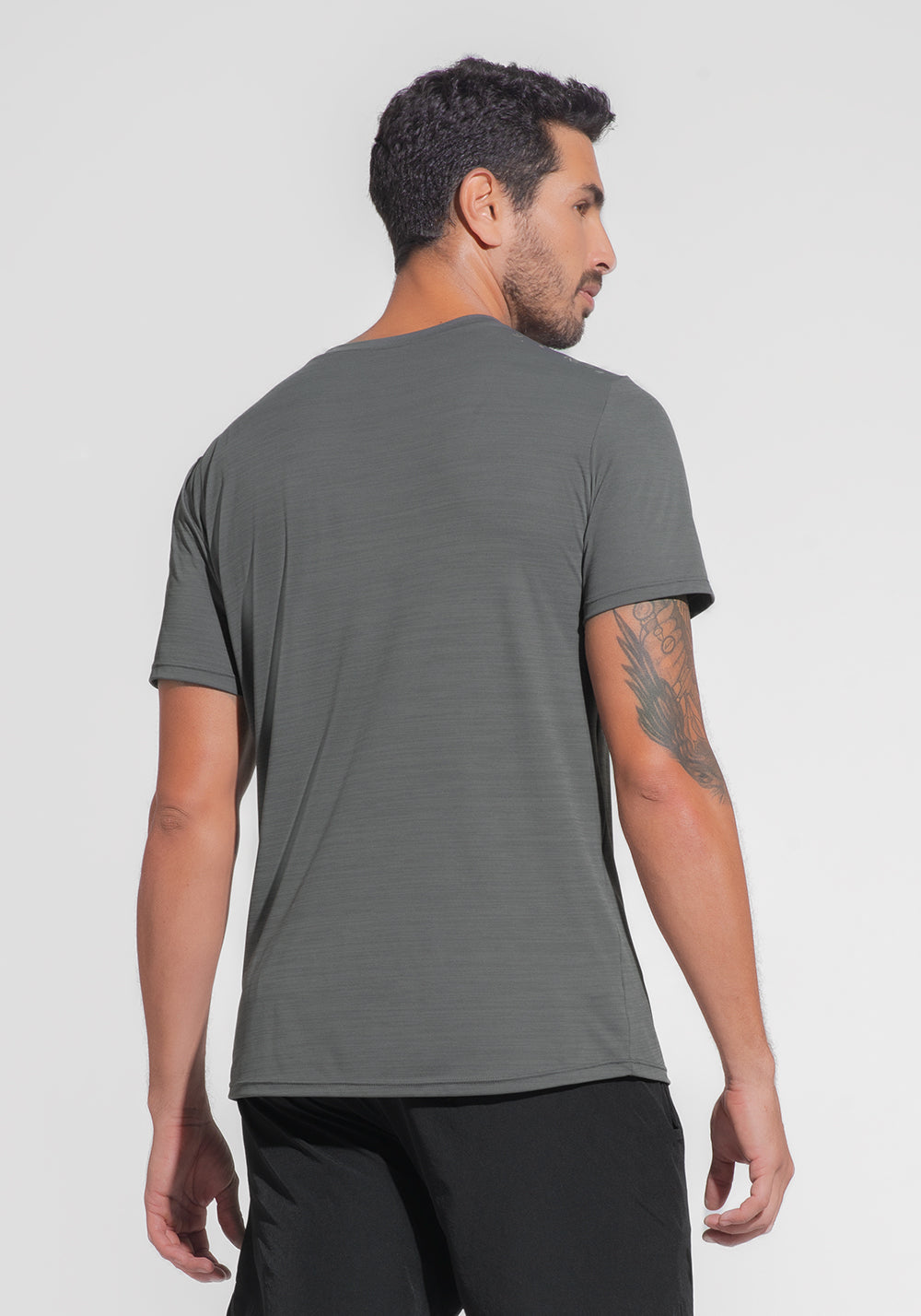 Camiseta Fitness Masculina Mescla Dlk Grafite
