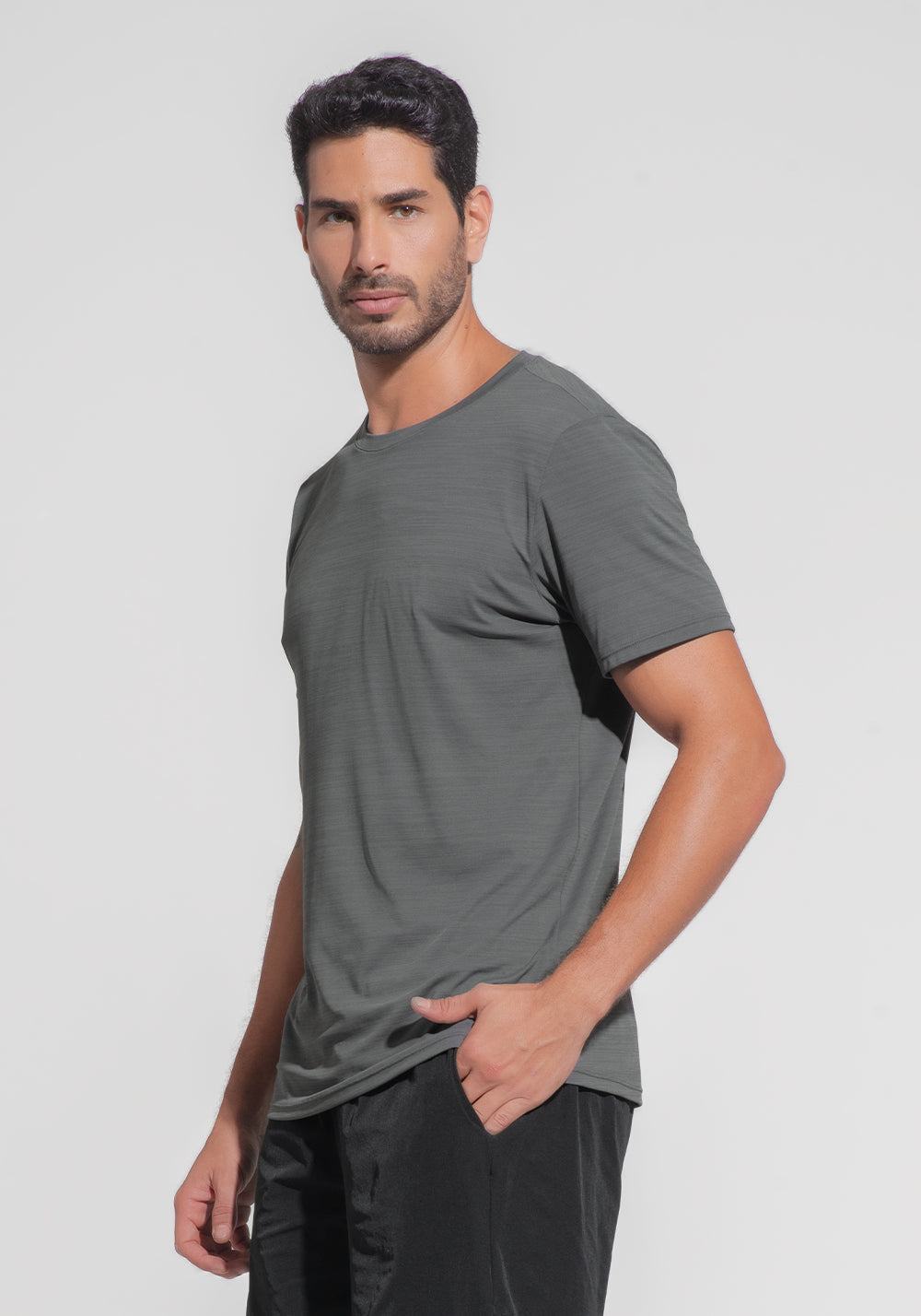 Camiseta Fitness Masculina Mescla Dlk Grafite