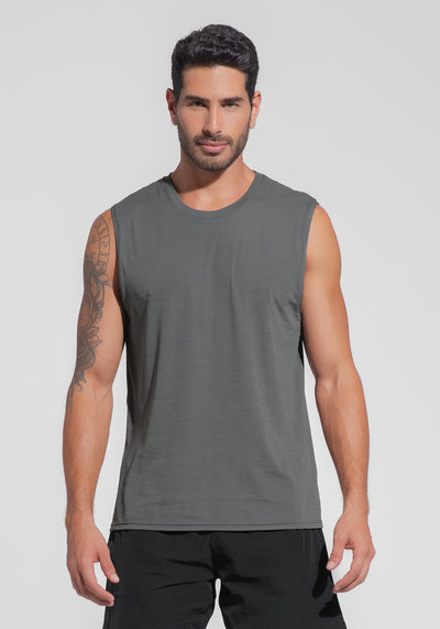 Regata Fitness Masculina Mescla Dlk Grafite