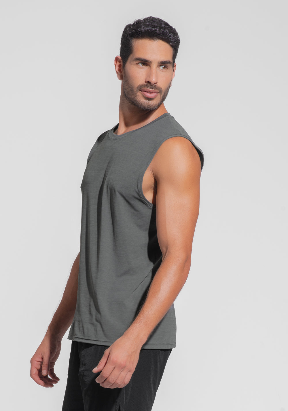 Regata Fitness Masculina Mescla Dlk Grafite