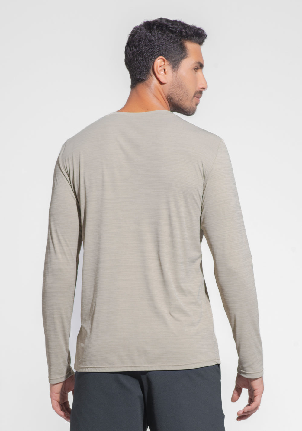 Camiseta Fitness Masculina Manga Longa Mescla Dlk Areia