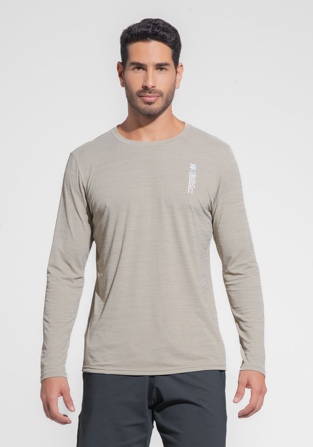 Camiseta Fitness Masculina Manga Longa Mescla Dlk Areia