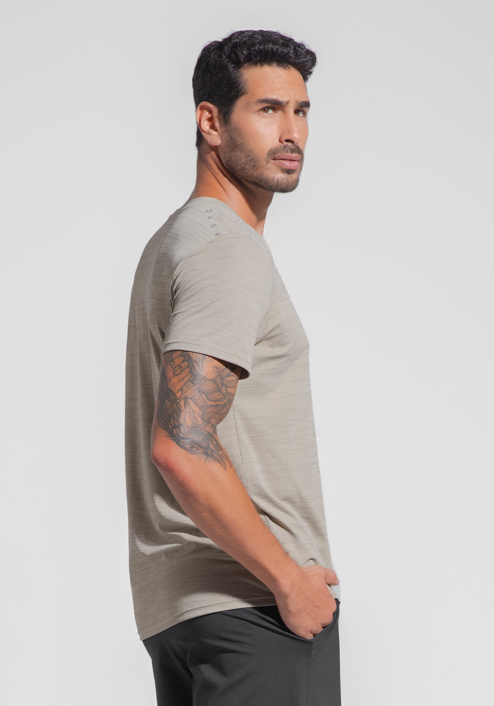 Camiseta Fitness Masculina Mescla Dlk Areia