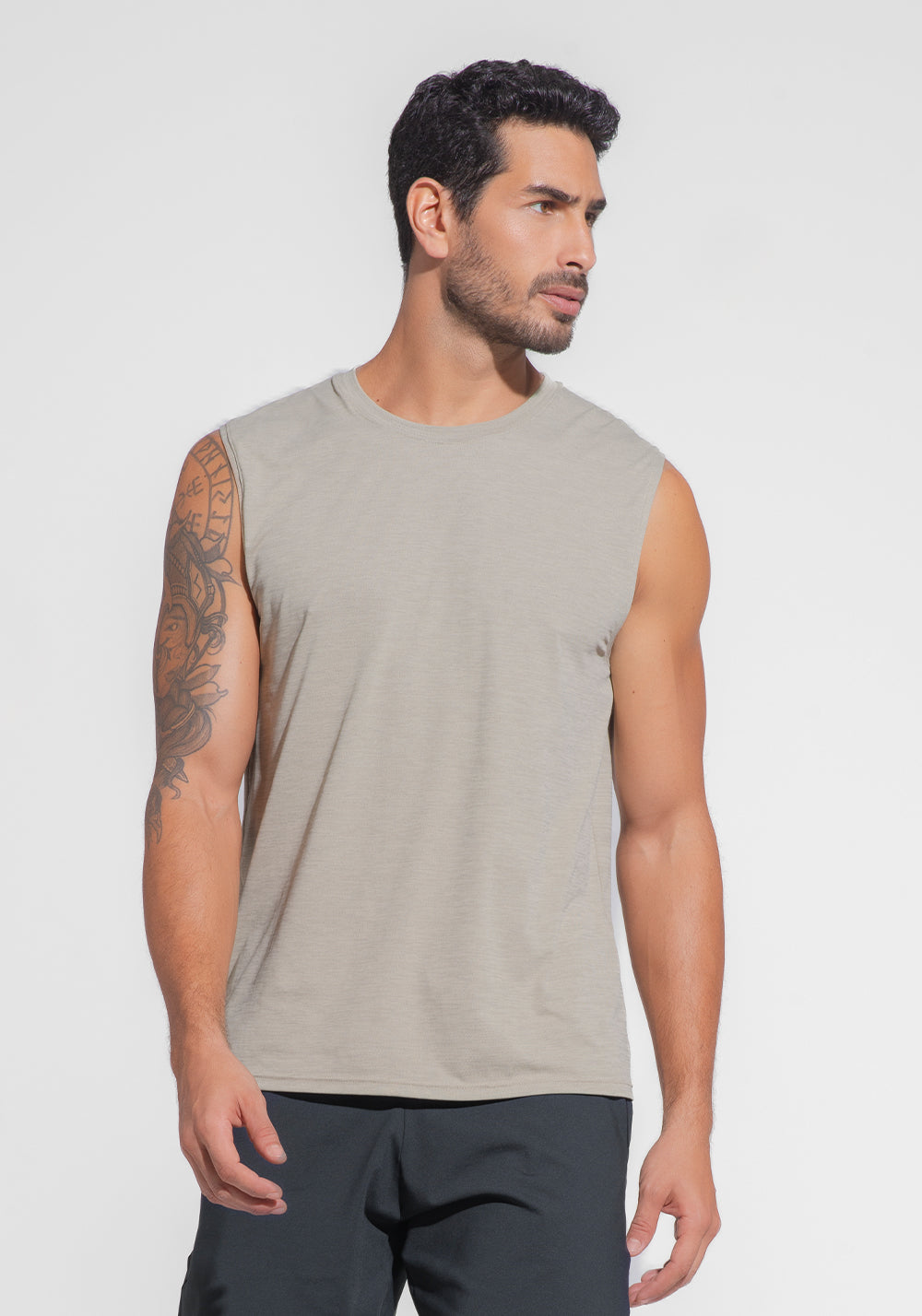 Regata Fitness Masculina Mescla Dlk Areia