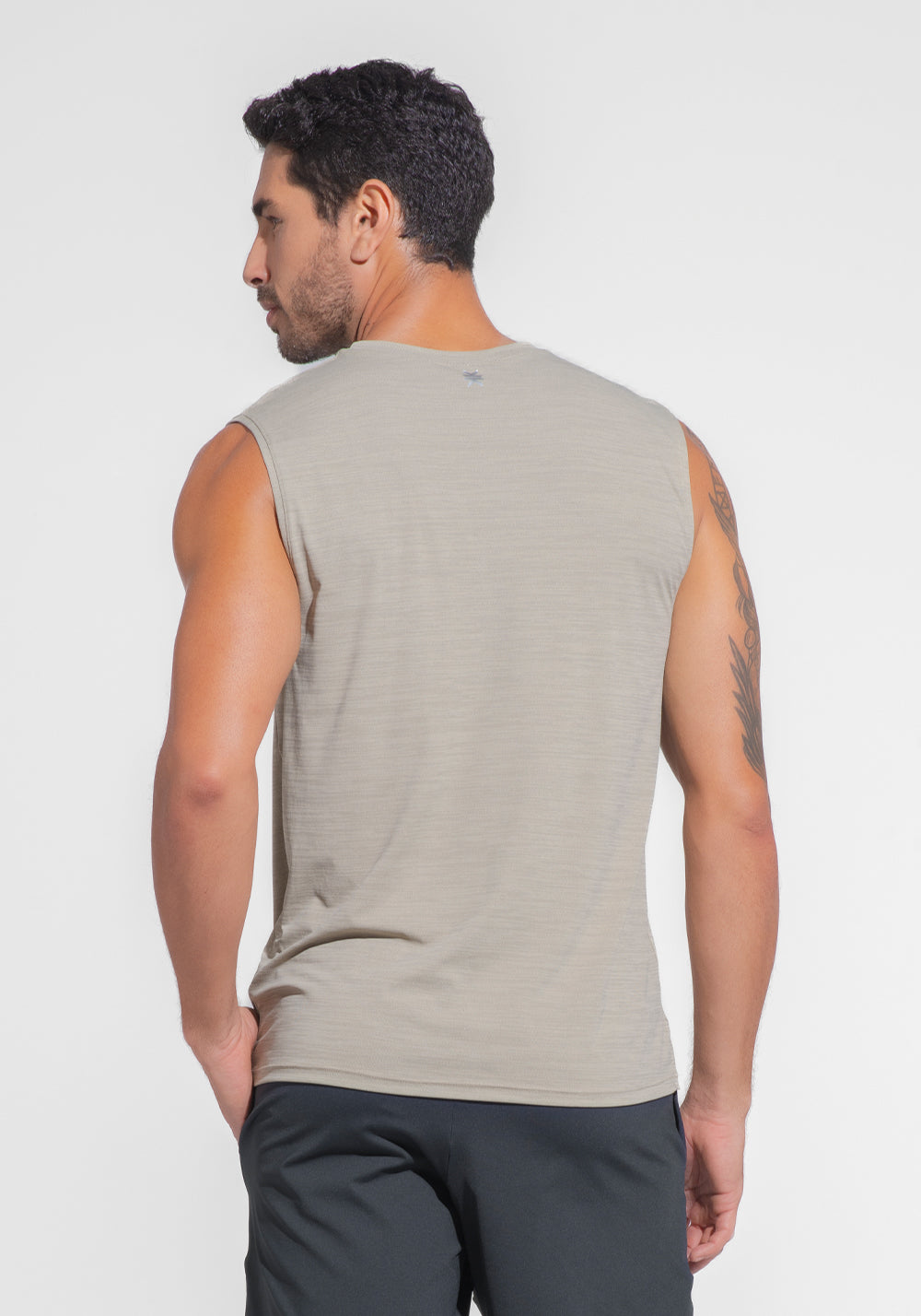 Regata Fitness Masculina Mescla Dlk Areia