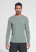 Camiseta Fitness Masculina Manga Longa Mescla Dlk Verde