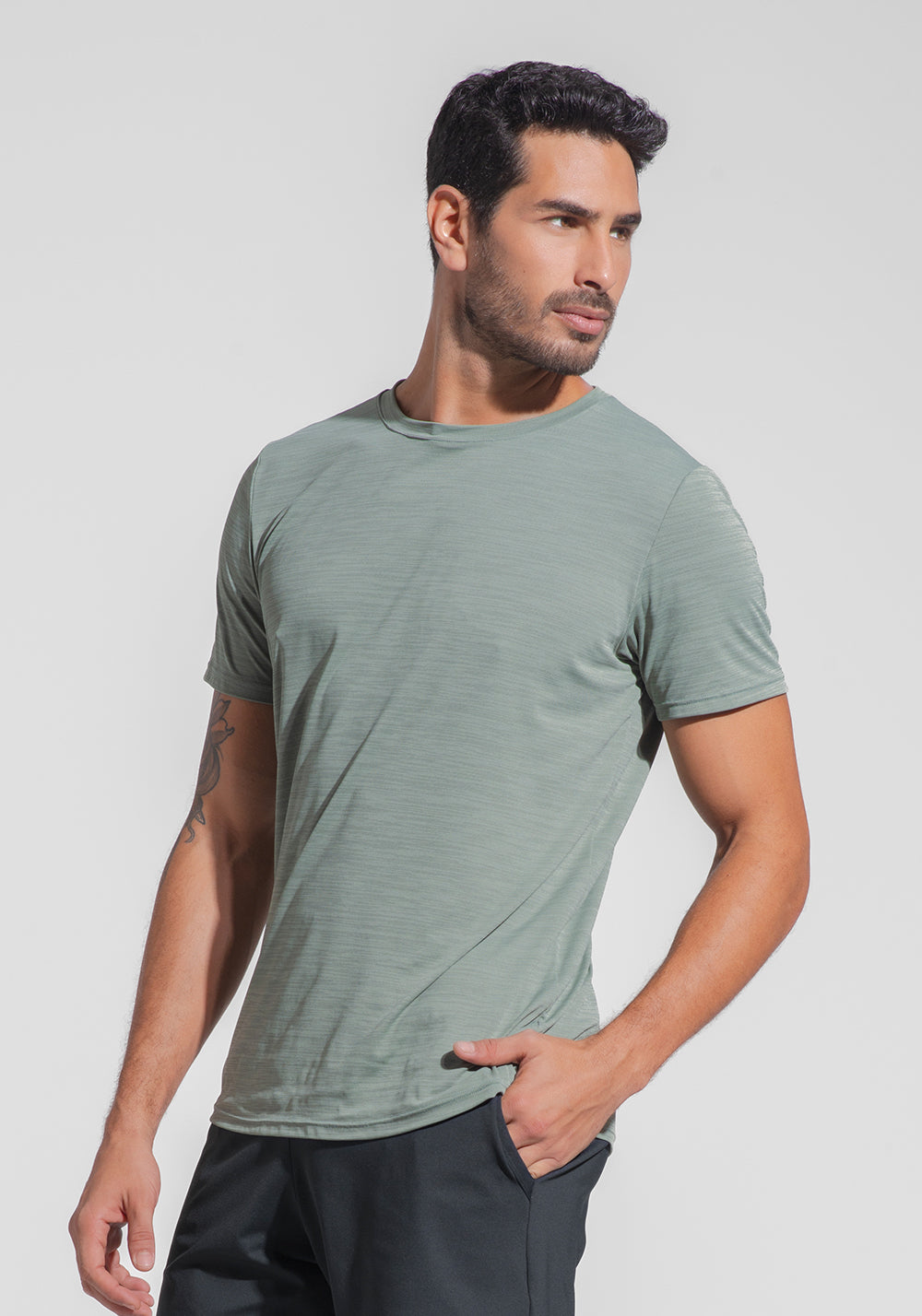 Camiseta Fitness Masculina Mescla Dlk Verde