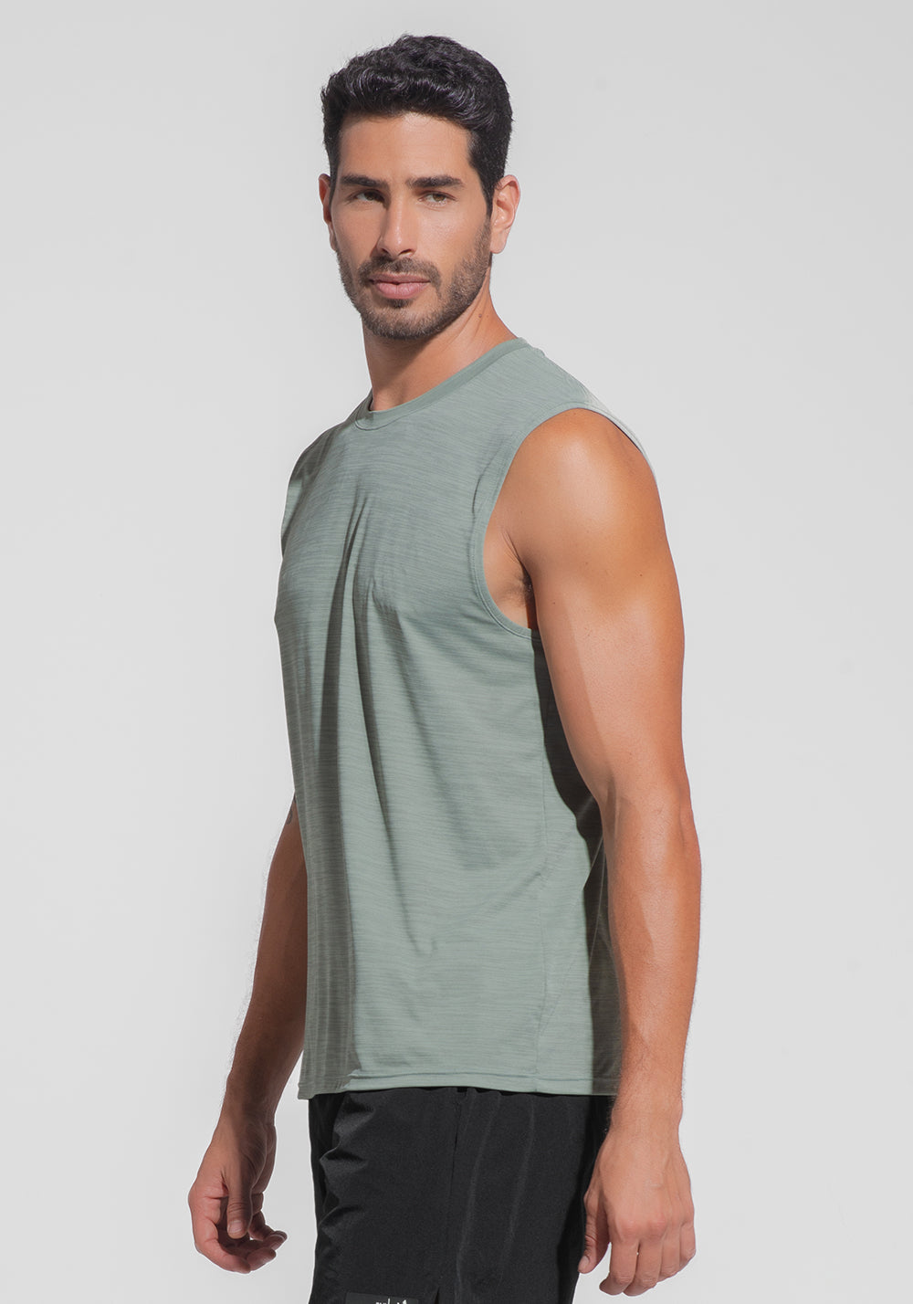 Regata Fitness Masculina Mescla Dlk Verde