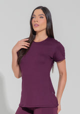 Blusa Fitness Feminina Alongada Motion Lines Dlk Vinho