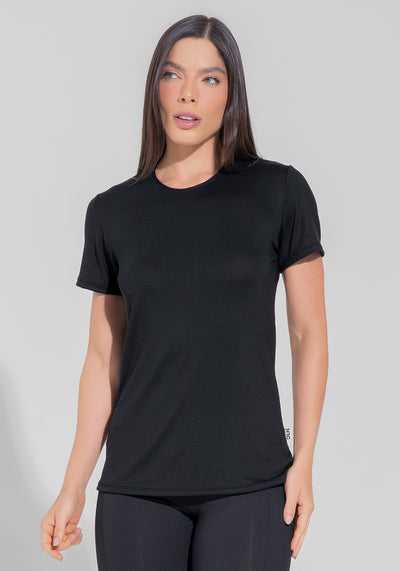 Blusa Fitness Feminina Alongada Motion Lines Dlk Preto