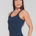 Camiseta Feminina Canelada Motion Lines Dlk Azul Marinho