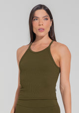 Camiseta Feminina Nadador Canelada Motion Lines Dlk Verde Oliva