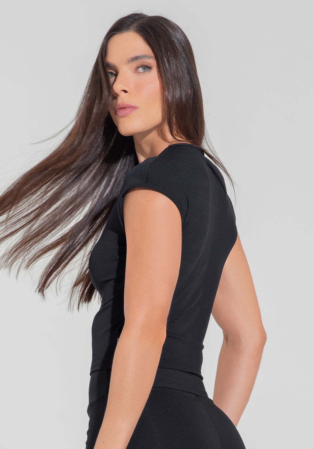 Blusa Feminina Canelada Motion Lines Dlk Preto