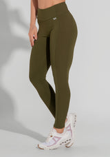 Legging Fitness Feminina Com Detalhe Canelado Motion Lines Dlk Verde Oliva