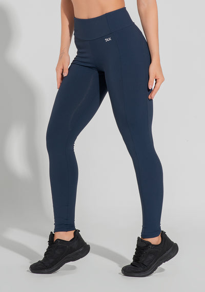 Legging Fitness Feminina Com Detalhe Canelado Motion Lines Dlk Azul Marinho