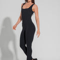 Macacão Fitness Feminino Com Detalhe Canelado Motion Lines Dlk Preto