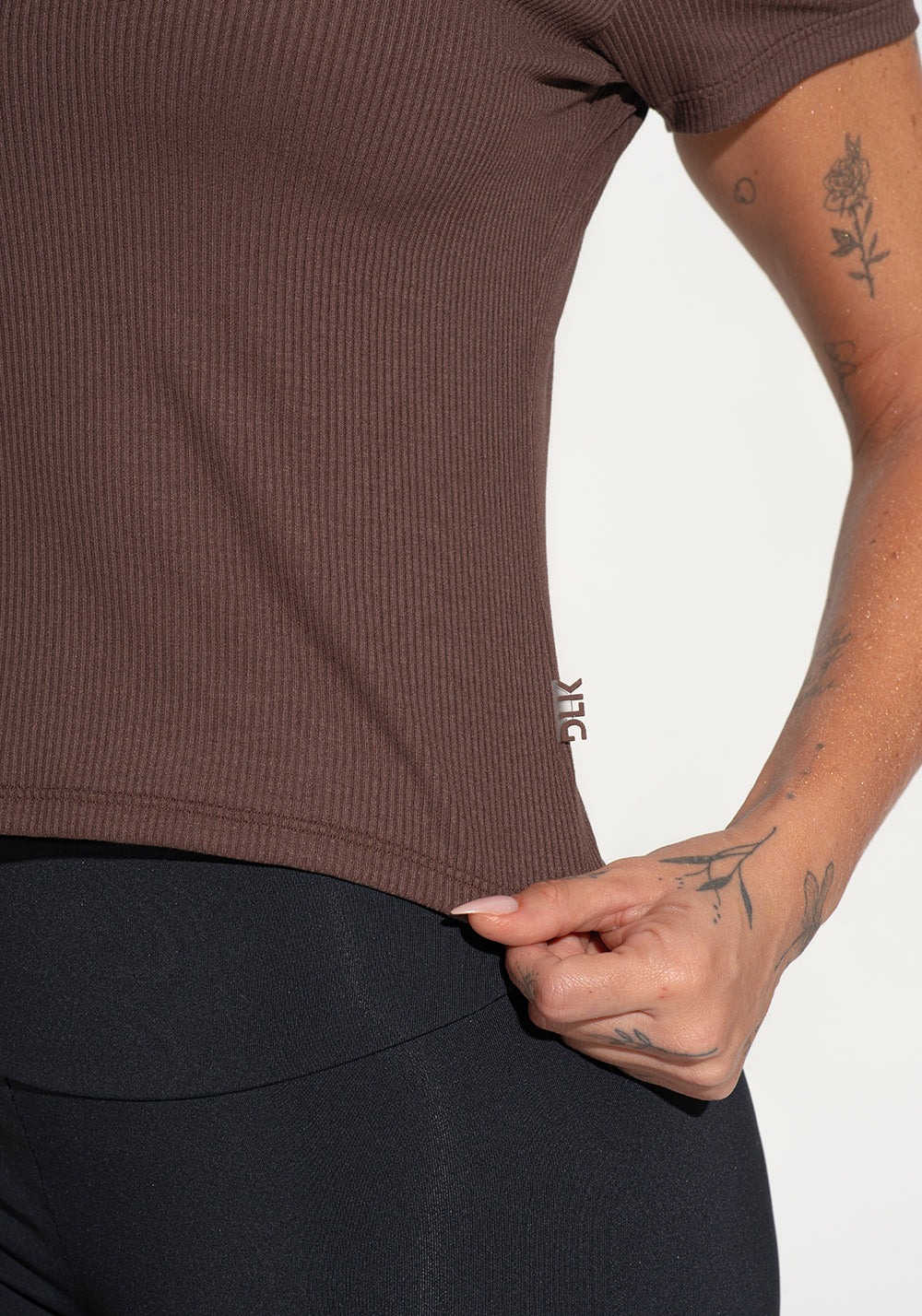 Blusa Baby Look Feminina Canelada Soul Dlk Marrom