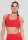 Top Fitness Feminino Modelo Nadador Vermelho Básico Dlk