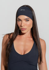Faixa De Cabelo Esportiva Feminina Larga Preto Básica Dlk
