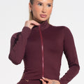Casaco Fitness Feminino Com Elástico Activity Dlk Vinho