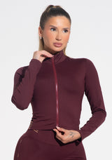 Casaco Fitness Feminino Com Elástico Activity Dlk Vinho