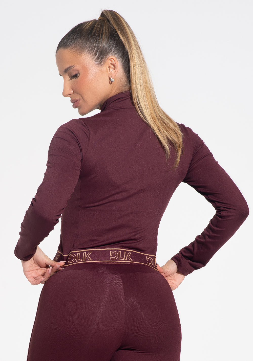 Casaco Fitness Feminino Com Elástico Activity Dlk Vinho