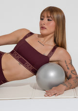 Top Fitness Feminino Com Bojo E Alças De Elástico Activity Dlk Vinho