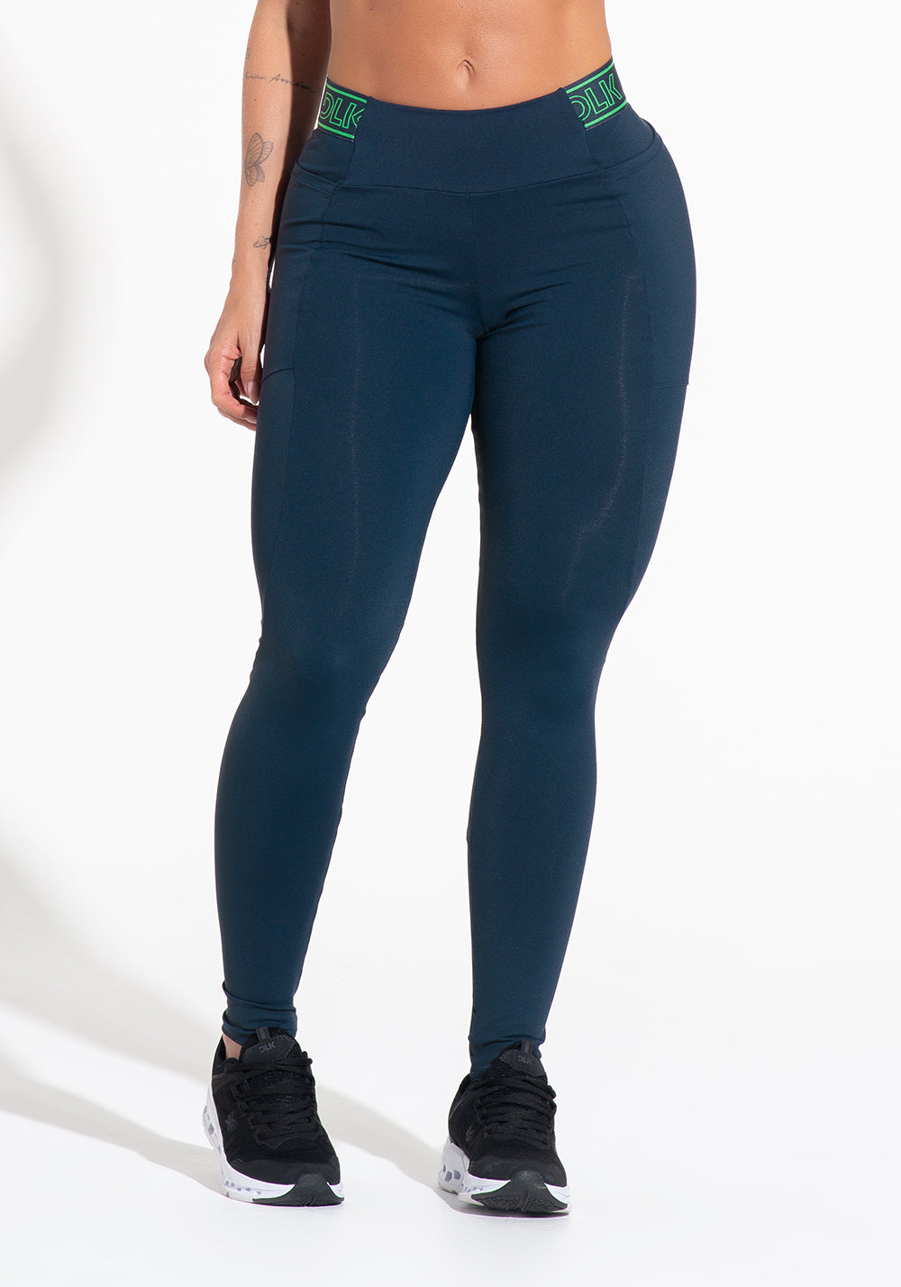 Legging Fitness Feminina Com Bolsos E Elástico No Cós Activity Dlk Azul Marinho