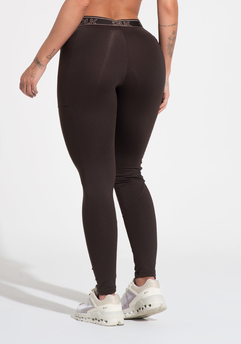 Legging Fitness Feminina Com Bolsos E Elástico No Cós Activity Dlk Marrom Café