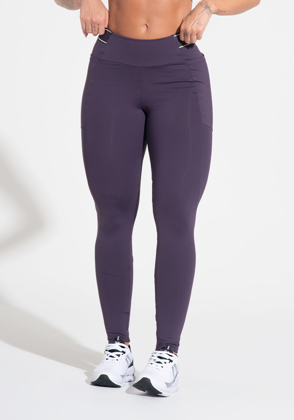 Legging Fitness Feminina Com Bolsos E Elástico No Cós Activity Dlk Roxo
