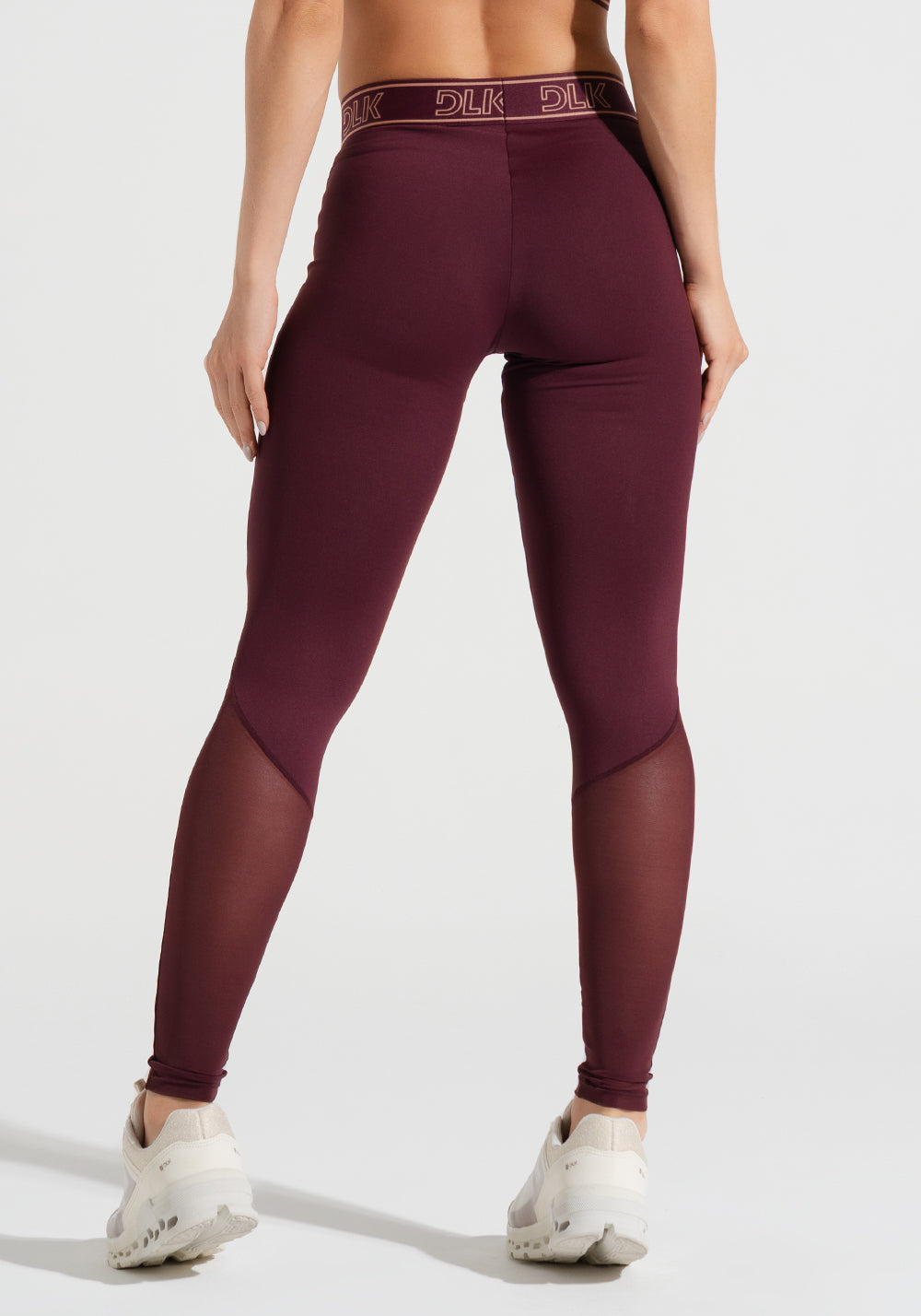 Legging Fitness Feminina Com Elástico No Cós E Detalhe Em Tule Activity Dlk Vinho