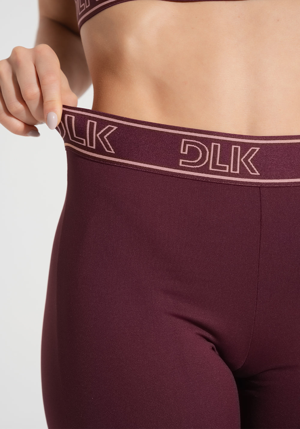 Legging Fitness Feminina Com Elástico No Cós E Detalhe Em Tule Activity Dlk Vinho