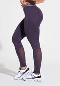Legging Fitness Feminina Com Elástico No Cós E Detalhe Em Tule Activity Dlk Roxo