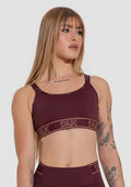 Top Fitness Feminino Com Bojo E Alças Duplas De Elástico Activity Dlk Vinho