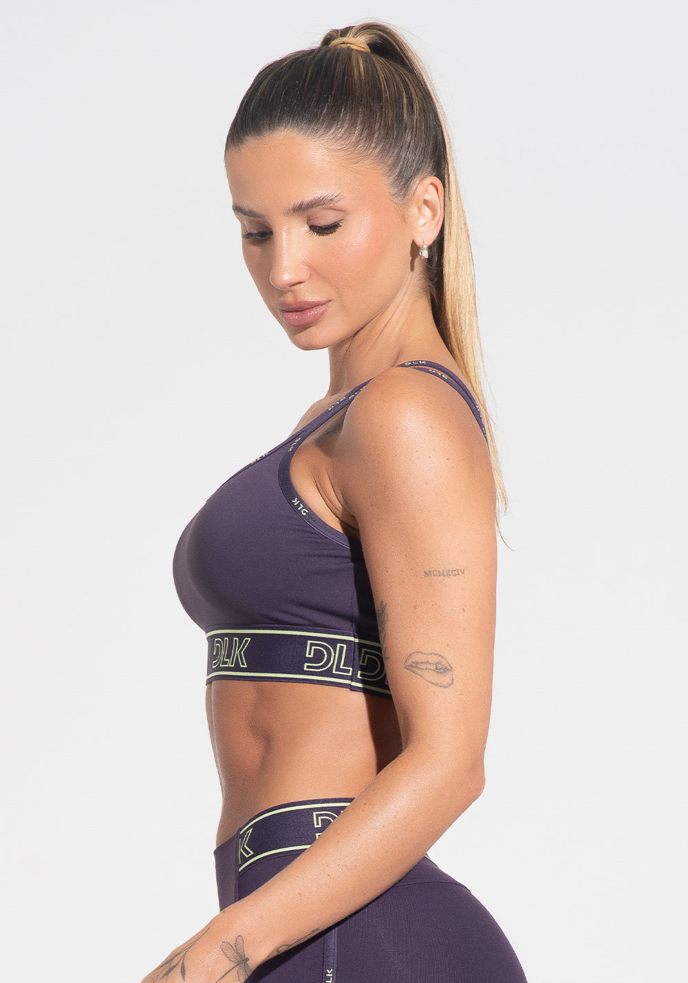 Top Fitness Feminino Com Bojo E Alças Duplas De Elástico Activity Dlk Roxo
