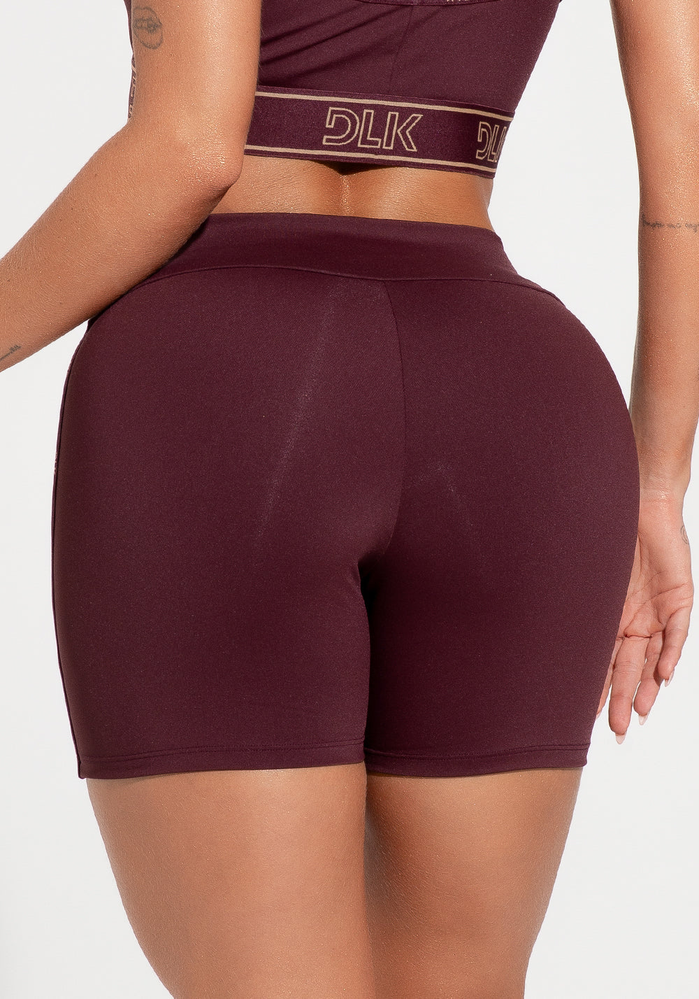 Bermuda Fitness Feminina Com Elástico Estreito Lateral Activity Dlk Vinho