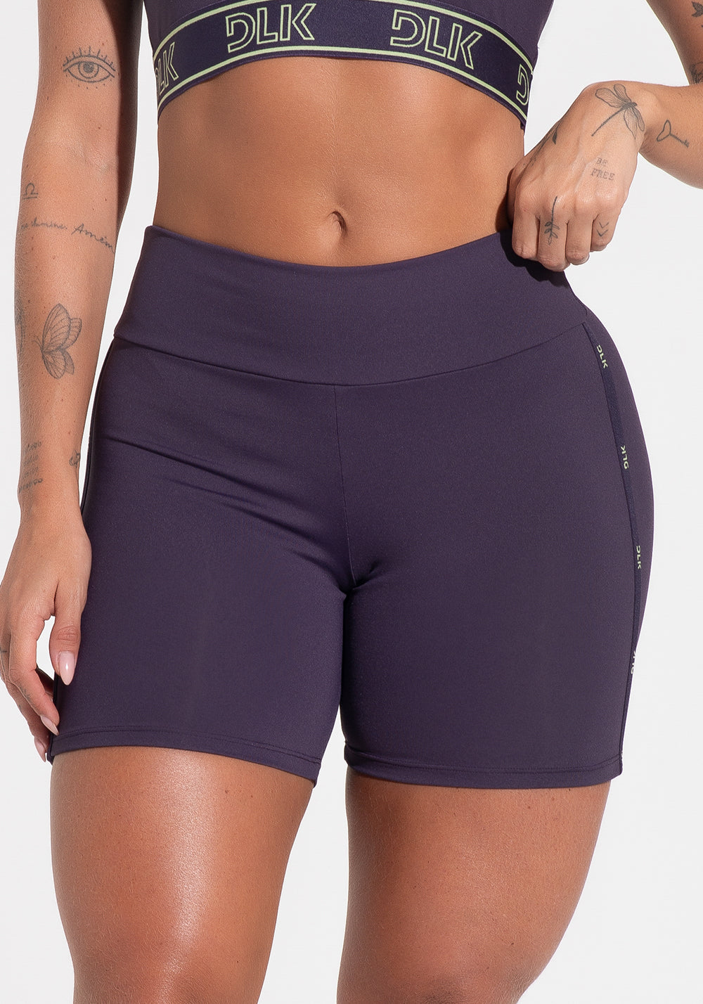 Bermuda Fitness Feminina Com Elástico Estreito Lateral Activity Dlk Roxo