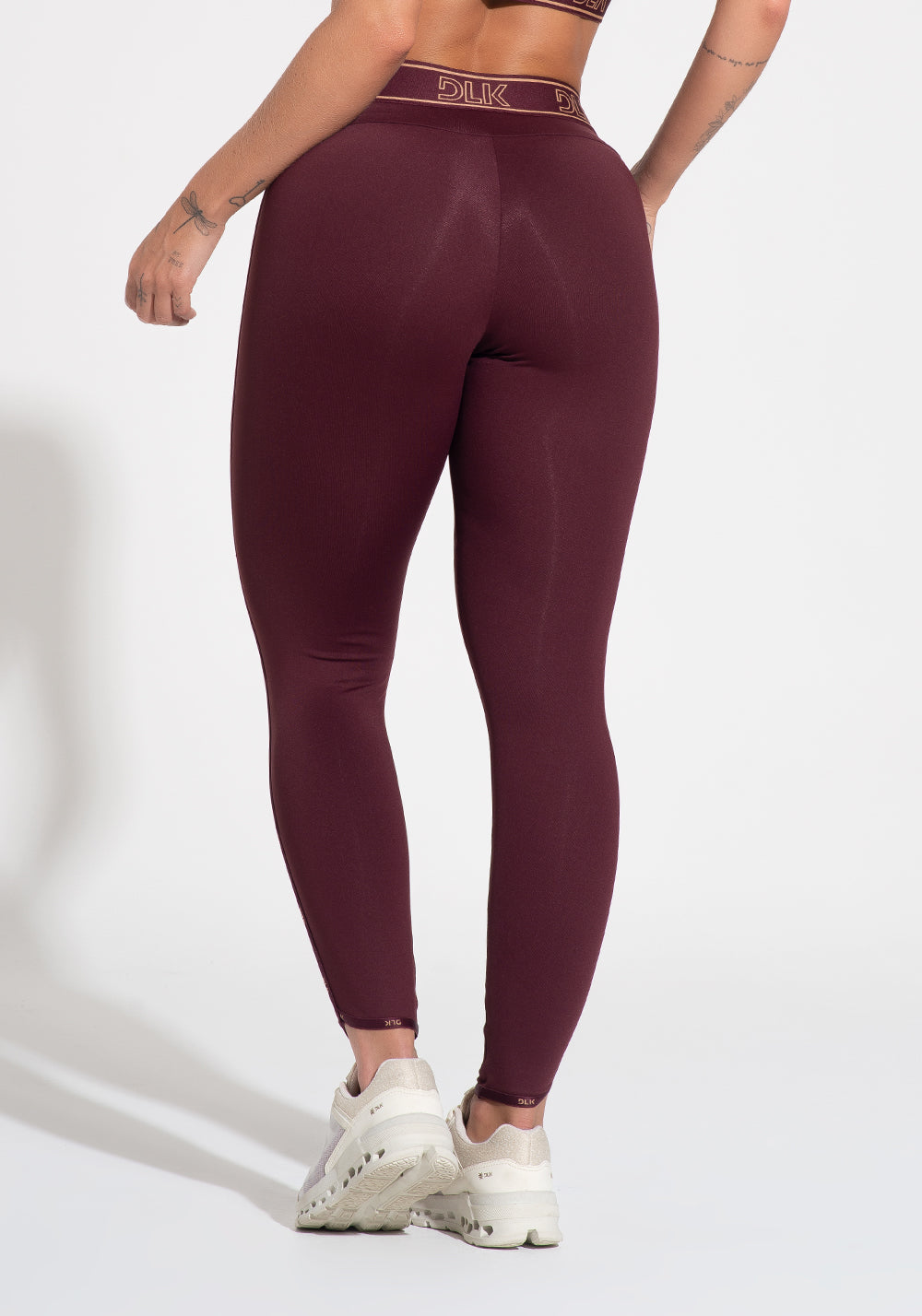 Legging Fitness Feminina Com Elásticos No Cós E Na Lateral Activity Dlk Vinho