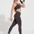 Legging Fitness Feminina Com Elástico No Cós E Na Lateral Activity Dlk Marrom Café