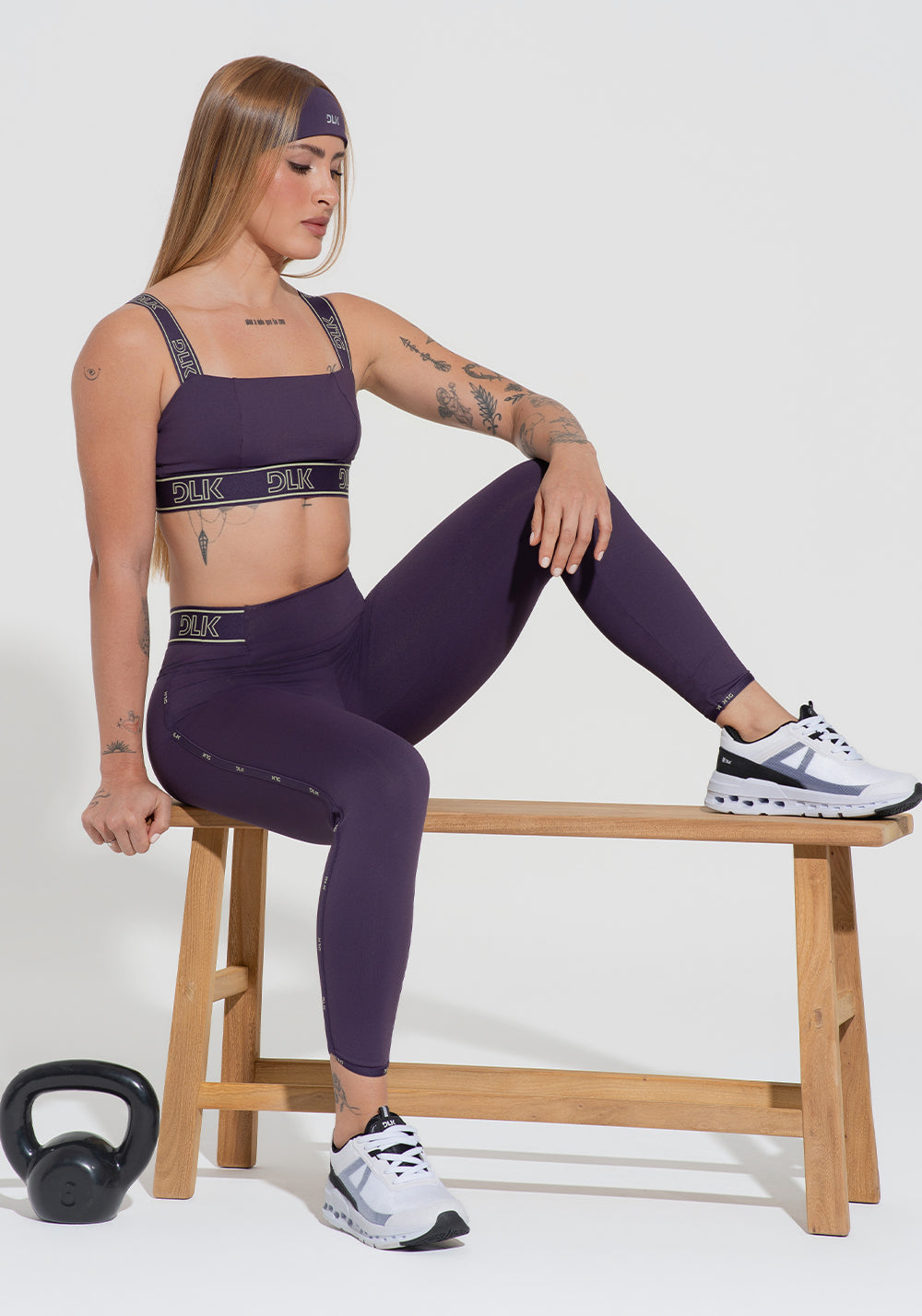 Legging Fitness Feminina Com Elástico No Cós E Na Lateral Activity Dlk Roxo
