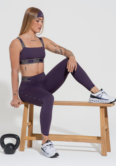 Legging Fitness Feminina Com Elástico No Cós E Na Lateral Activity Dlk Roxo
