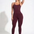 Macacão Fitness Feminino Com Alças Cruzadas De Elástico Activity Dlk Vinho
