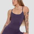 Macacão Fitness Feminino com Alças Cruzadas de Elástico Activity Dlk Roxo