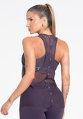 Camiseta Fitness Feminina Nadador De Tule Com Elástico Activity Dlk Azul Roxo