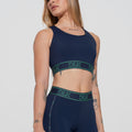 Short Fitness Feminino Com Elásticos No Cós E Na Lateral Activity Dlk Azul Marinho